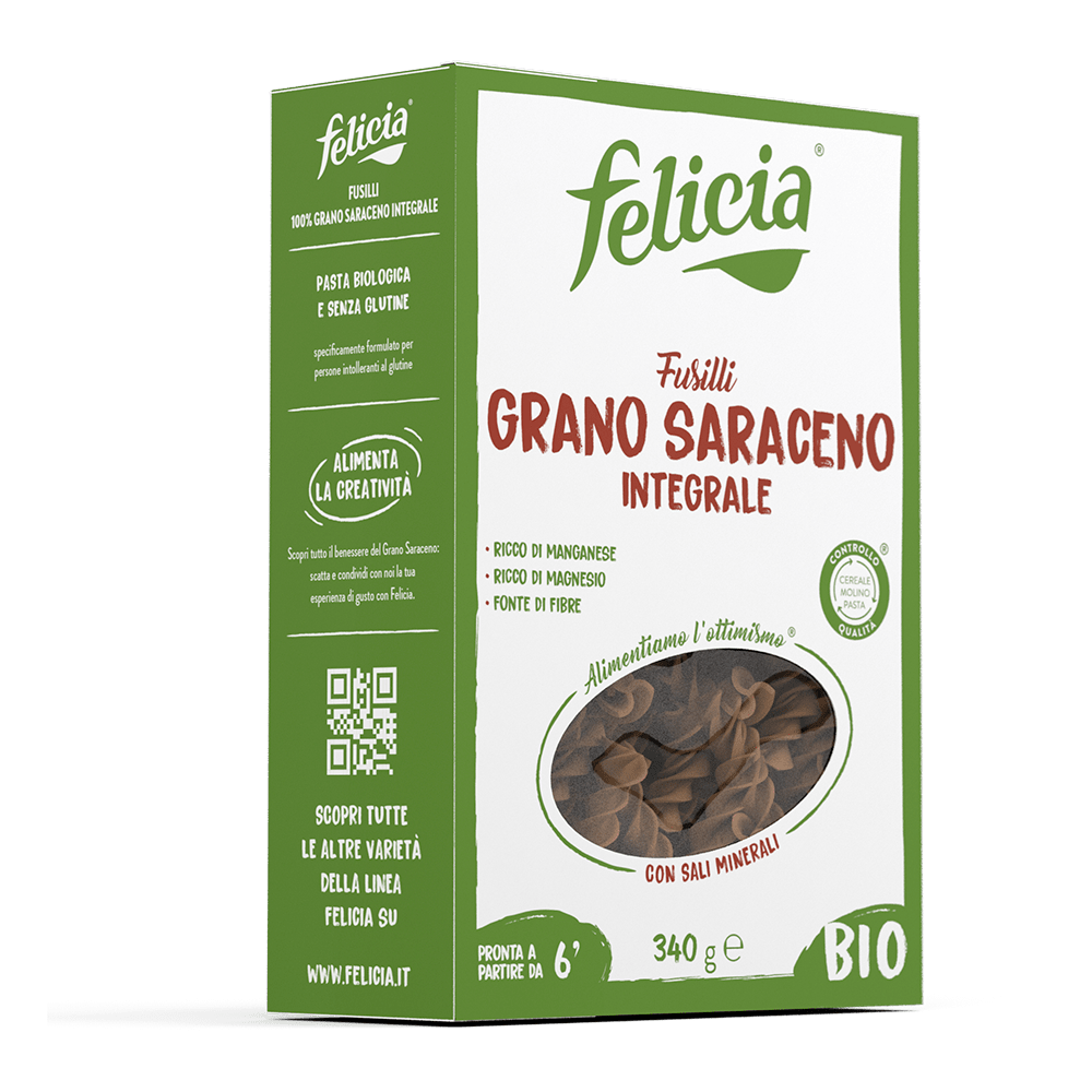 Fusilli Senza Glutine di Grano Saraceno Integrale - Pasta Felicia, Felicia