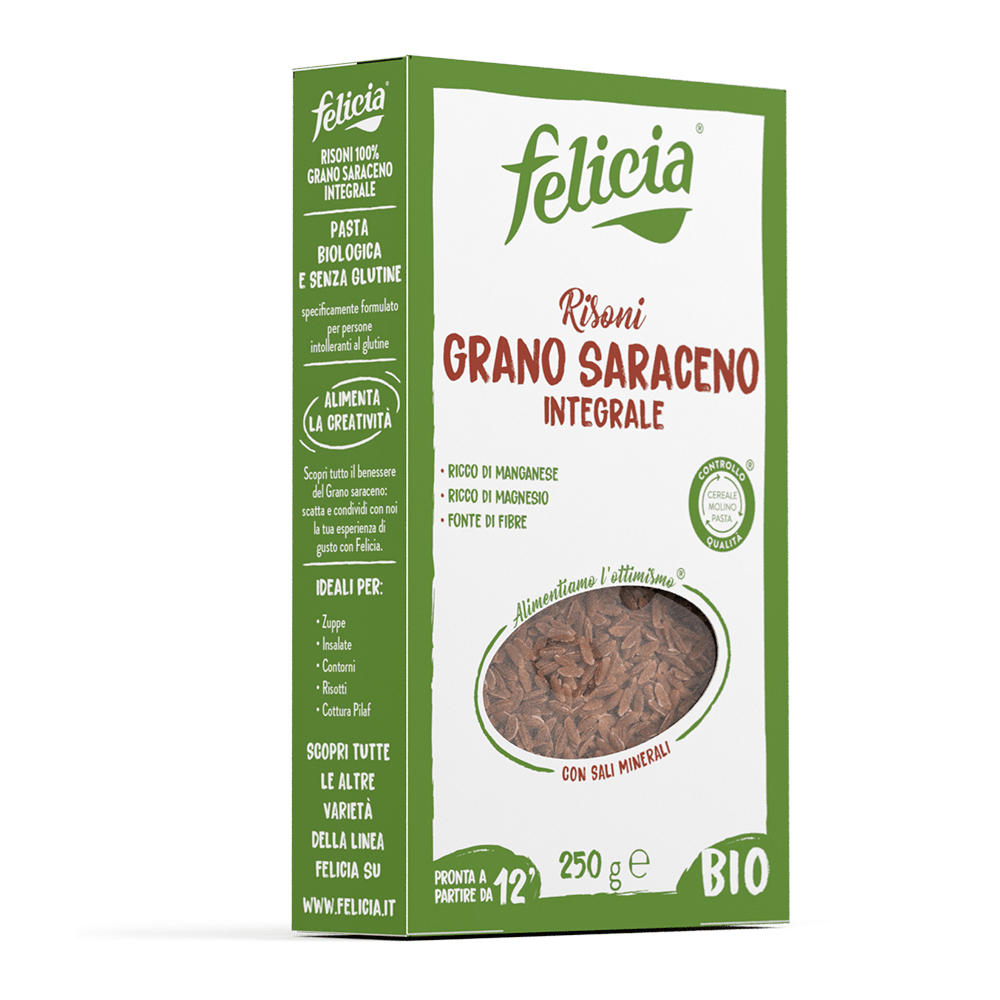 Risoni Senza Glutine di Grano Saraceno Integrale - Pasta Felicia, Felicia