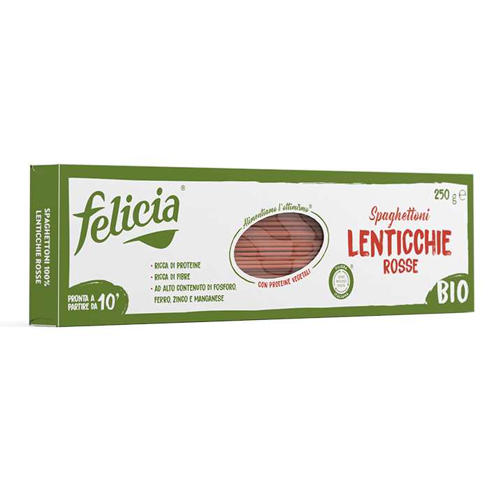 Spaghettoni Senza Glutine di Lenticchie Rosse - Pasta Felicia