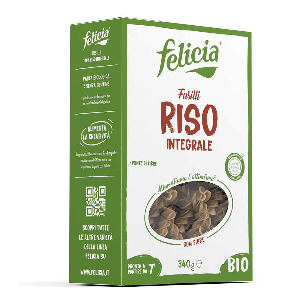 Fusilli Senza Glutine di Riso Integrale - Pasta Felicia