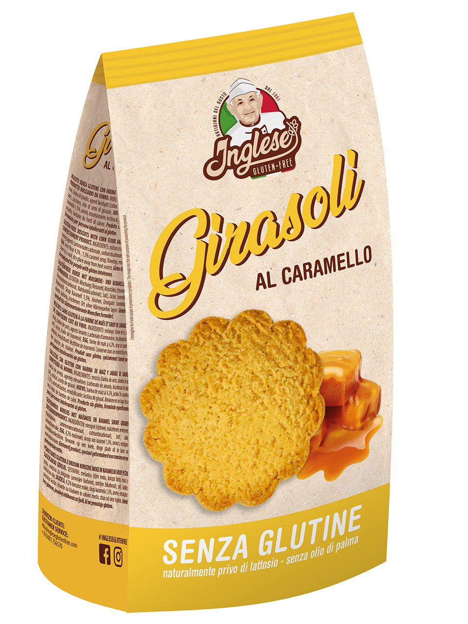 Biscotti Senza Glutine Girasoli al Caramello - Inglese