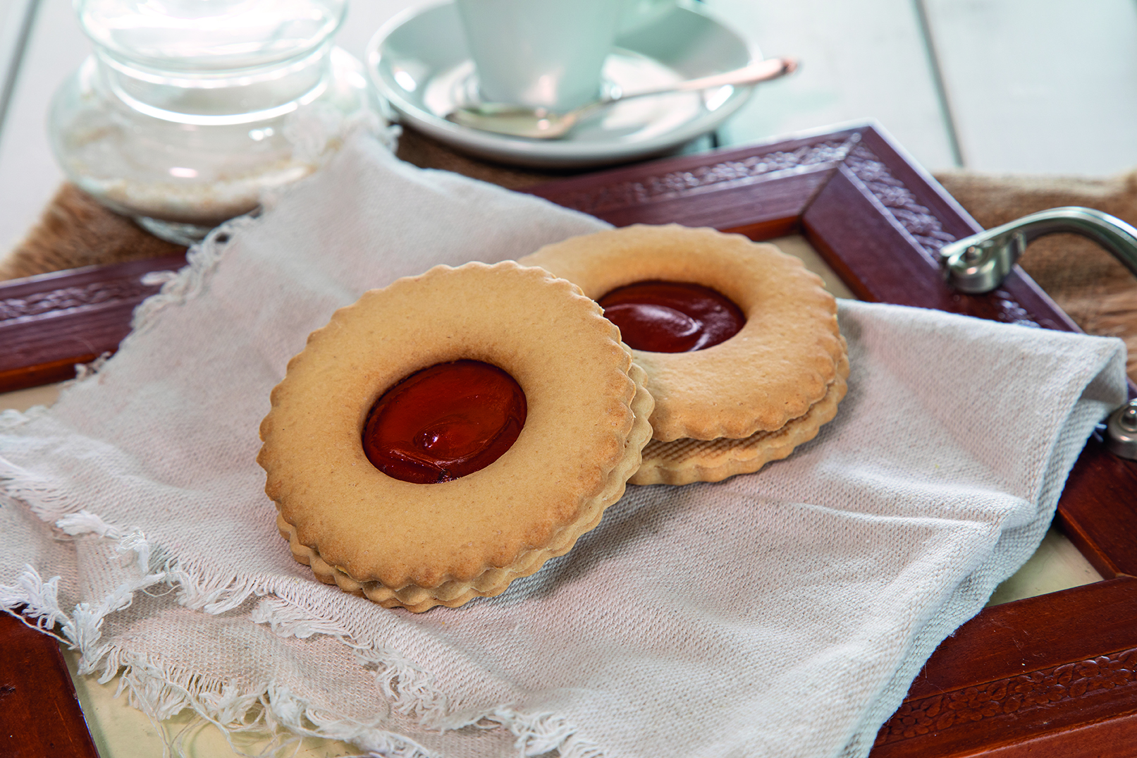 Occhio di Bue Senza Glutine con Marmellata di Albicocche - Napoleoni