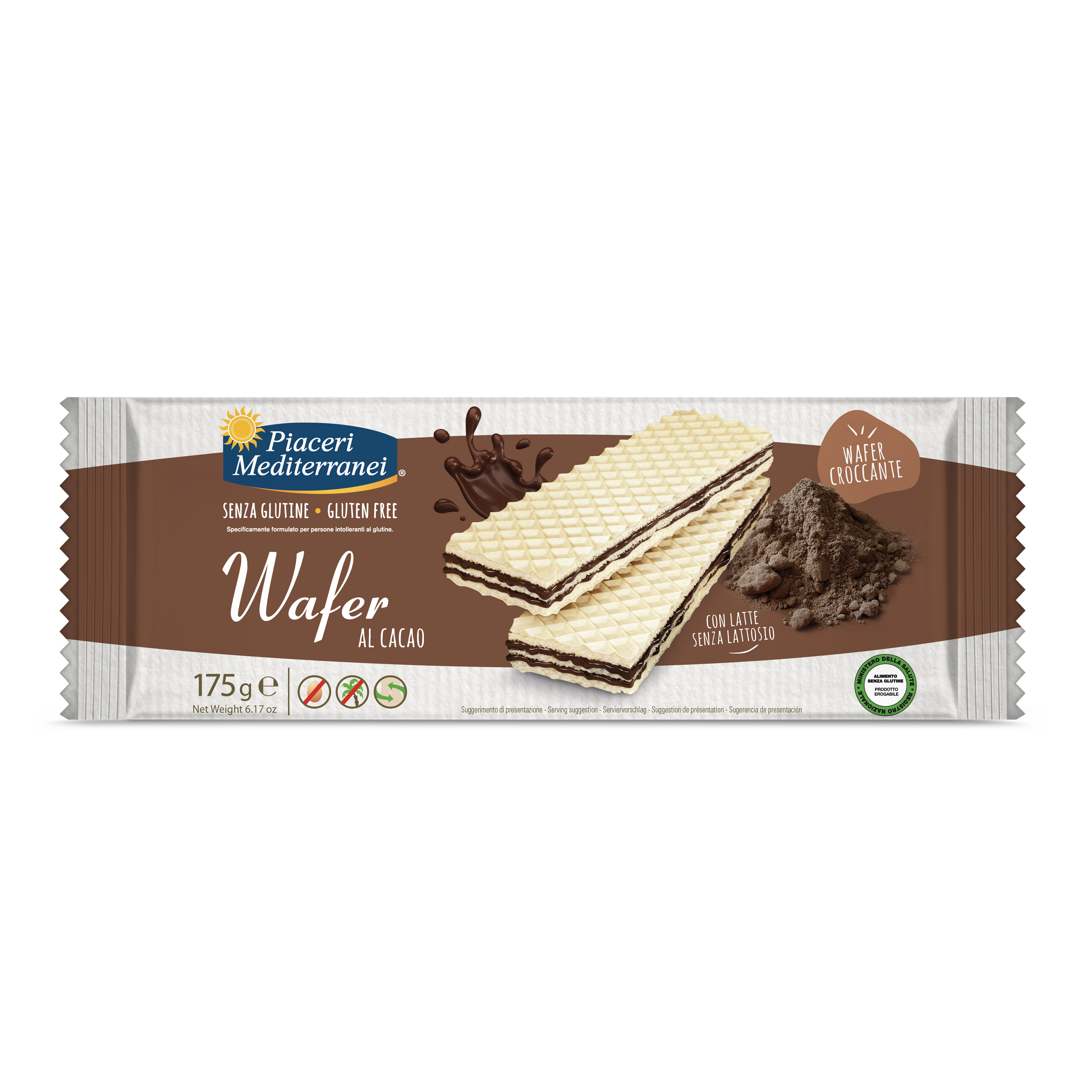 Wafer al Cacao Senza Glutine - Piaceri Mediterranei