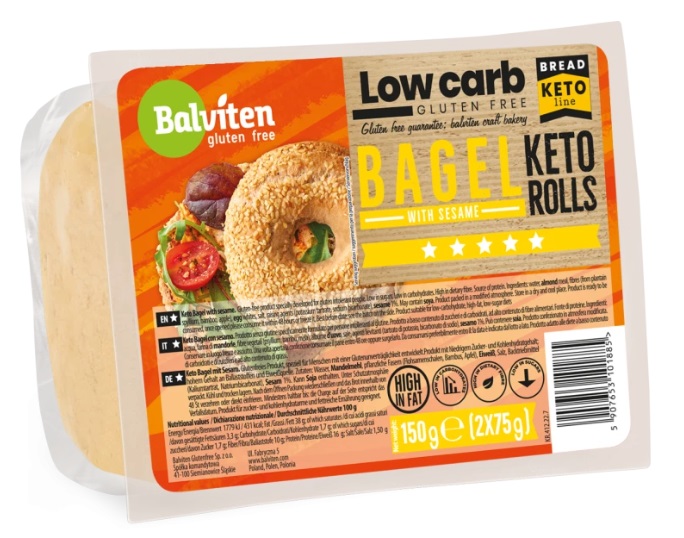 KETO Bagel con Sesamo (2x75g) Senza Glutine - Balviten