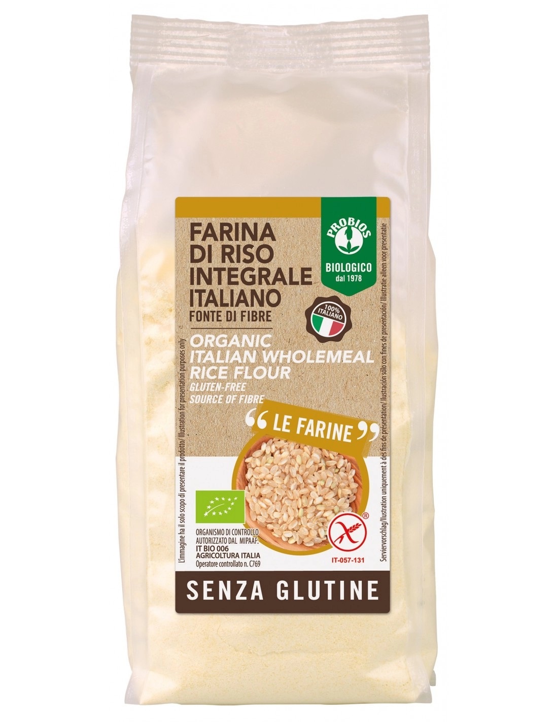 Farina di Riso Integrale Senza Glutine - Probios