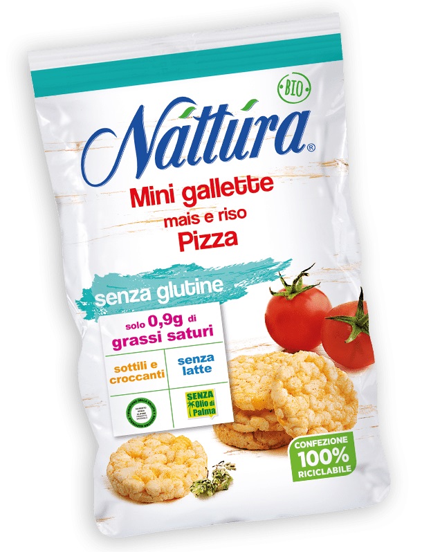 Mini Gallette di Riso e Mais Gusto Pizza Senza Glutine - Nattura