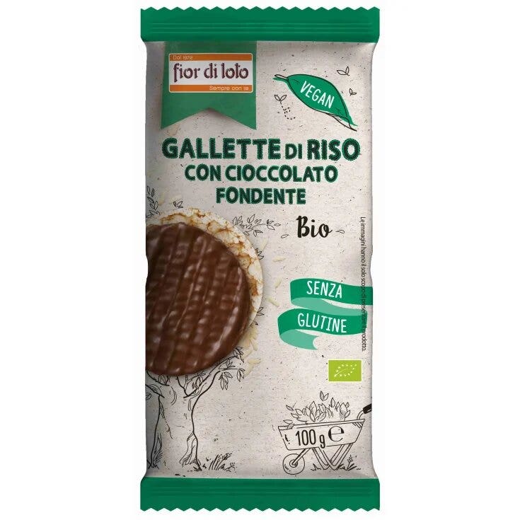 Gallette di Riso con Cioccolato Fondente Senza Glutine - Fior di loto