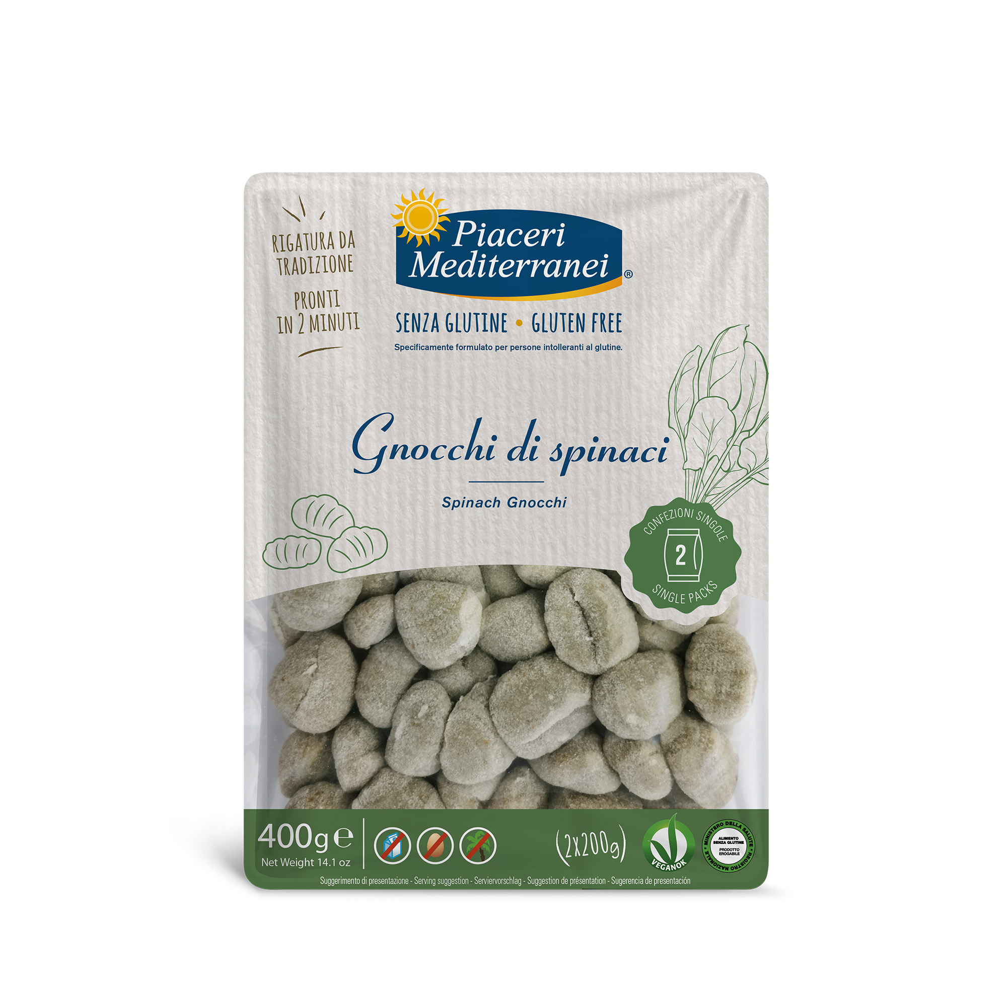 Gnocchi di Spinaci Senza Glutine - Piaceri Mediterranei