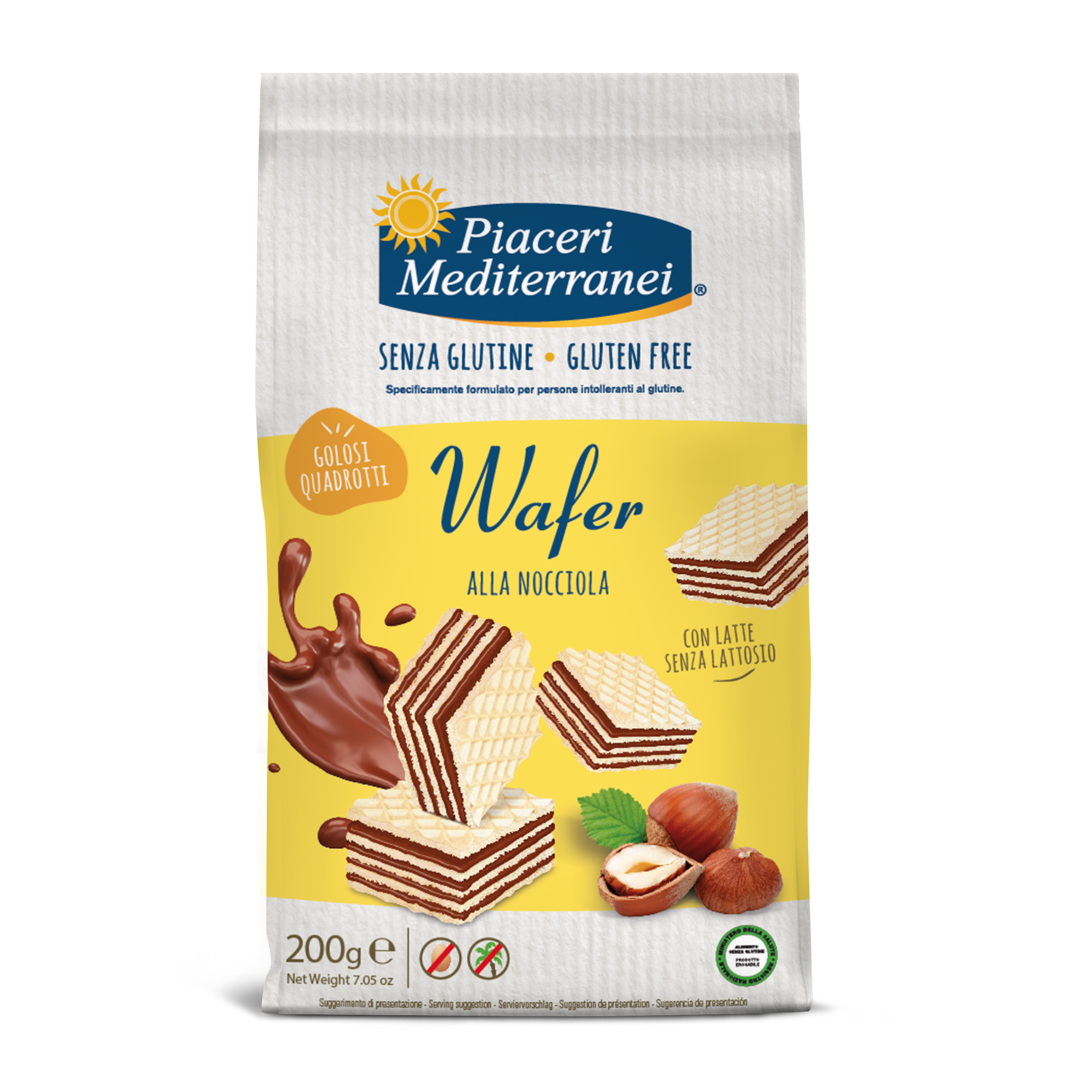 Wafer Quadrati alla Nocciola Senza Glutine - Piaceri Mediterranei