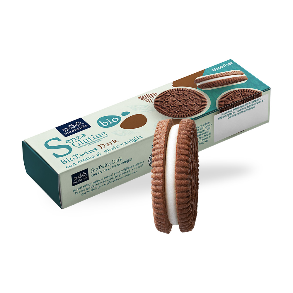 BioTwins Dark con Crema alla Vaniglia Senza Glutine - Sottolestelle