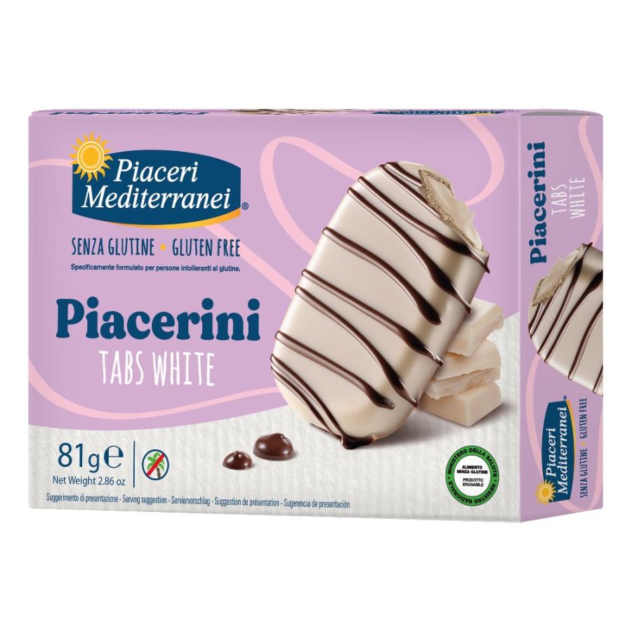 Piacerini Tabs White Senza Glutine 81 g - Piaceri Mediterranei