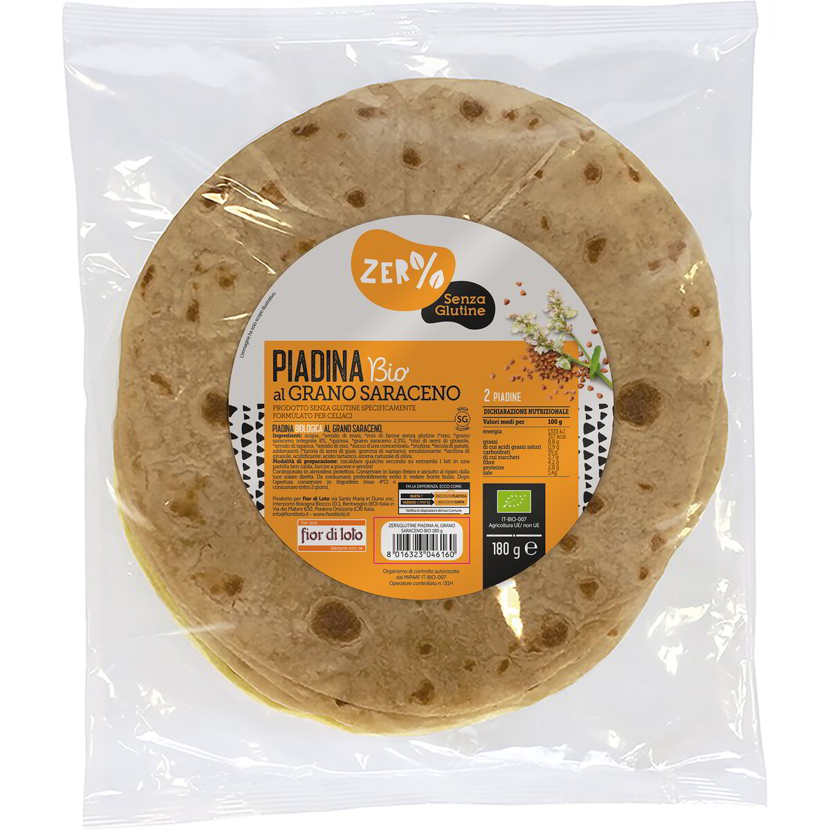 Piadina al Grano Saraceno Senza Glutine - Zer%glutine