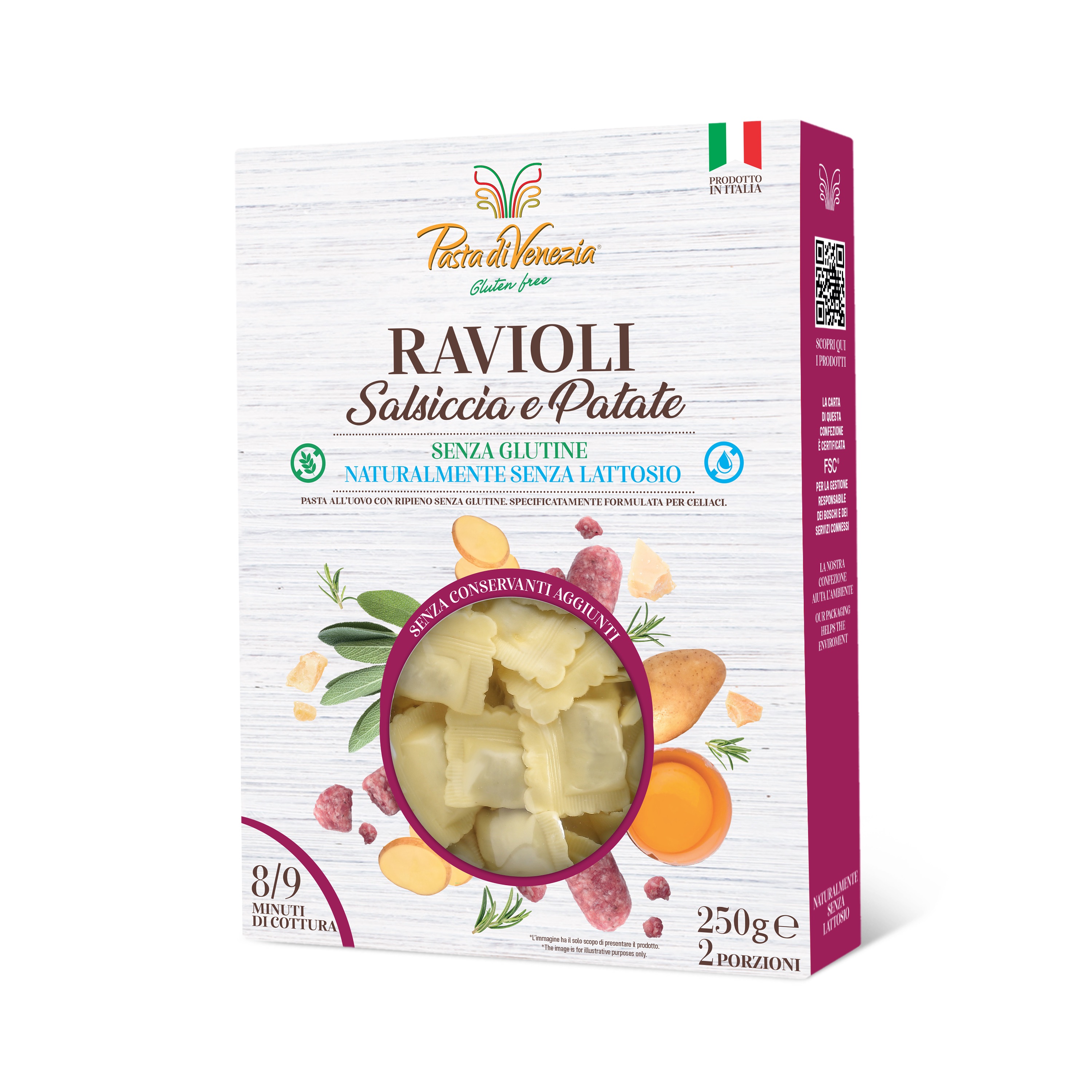 Ravioli Salsiccia e Patate Senza Glutine - Pasta di Venezia