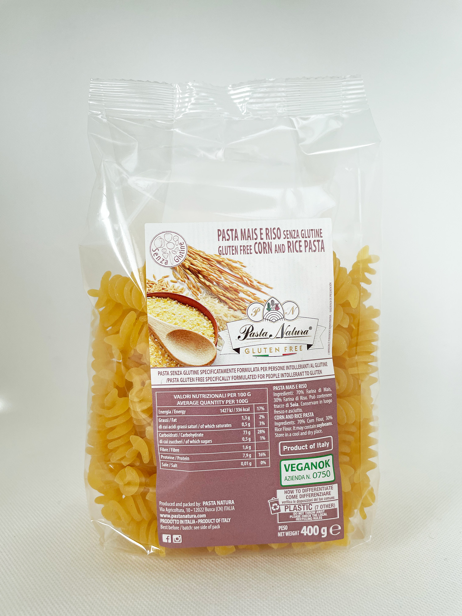 Fusilli Senza Glutine di Mais e Riso - Pasta Natura