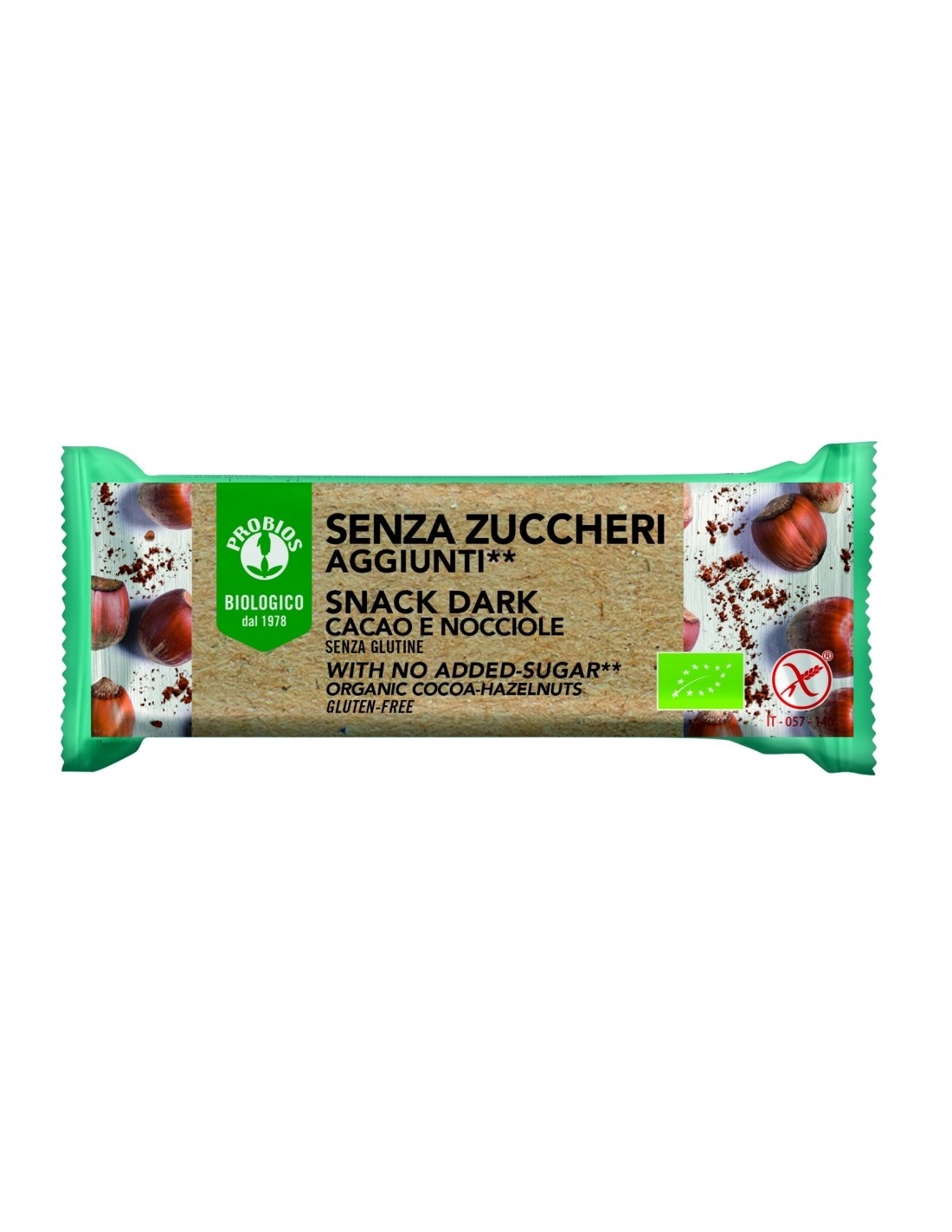 Snack Dark Cacao e Nocciole Senza Glutine - Probios