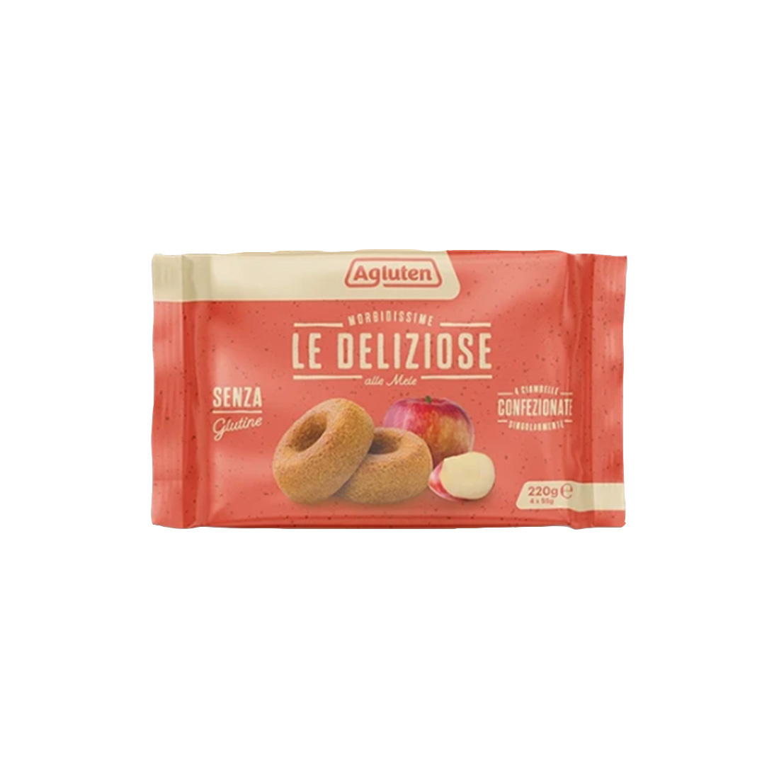 Merendine Le Deliziose alle Mele Monoporzione Senza Glutine 55g - Agluten