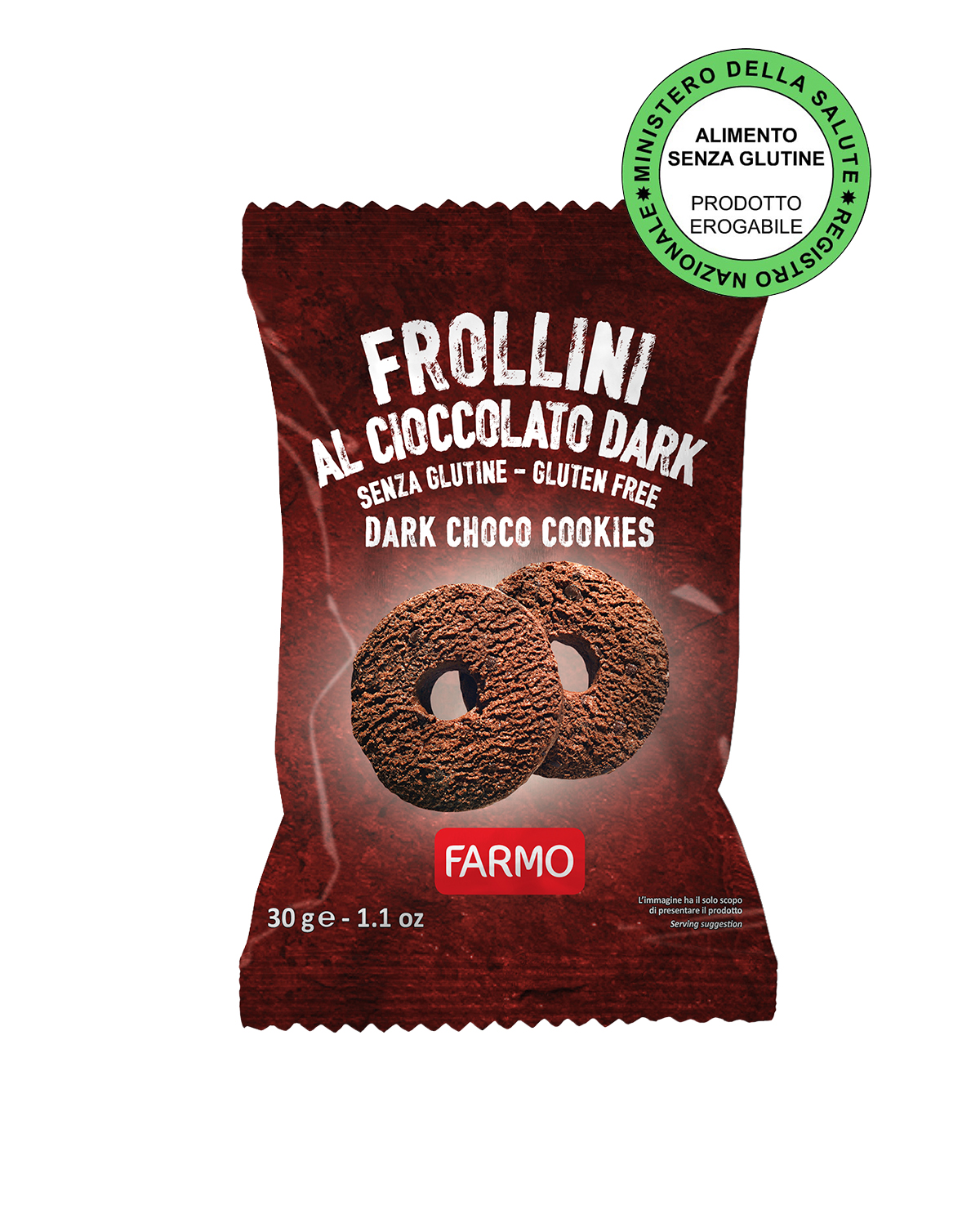 Frollini Cioccolato Dark Senza Glutine Monodose - Farmo