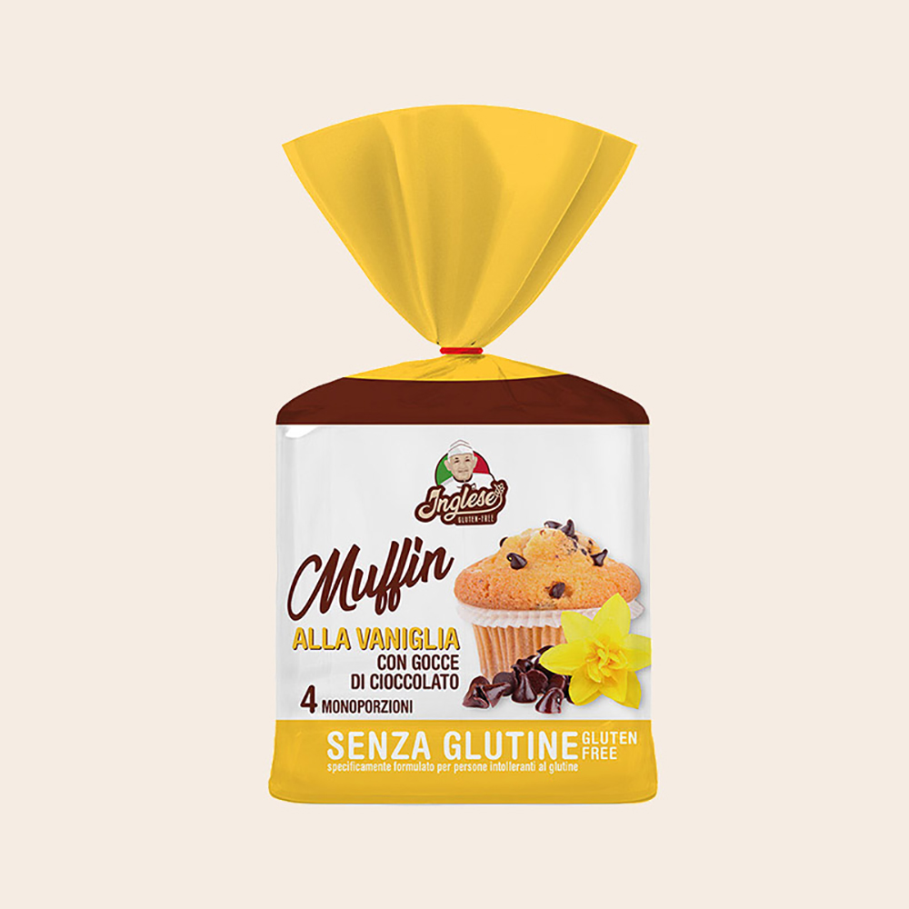 Muffin Vaniglia con Gocce Ciok Senza Glutine - Inglese