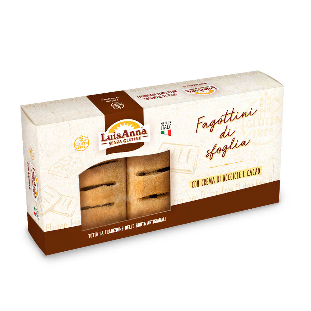 Fagottini di Sfoglia Senza Glutine con Crema di Cacao e Nocciole - LuisAnna