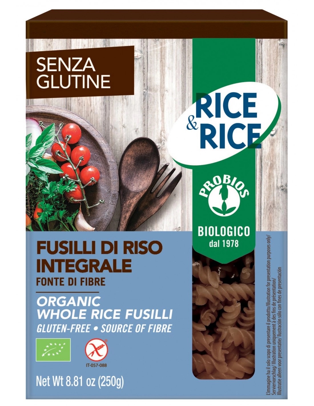 Fusilli di Riso Integrale Senza Glutine - Probios