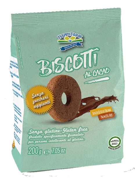 Biscotti al Cacao Senza Zucchero e Senza Glutine - Happy Farm