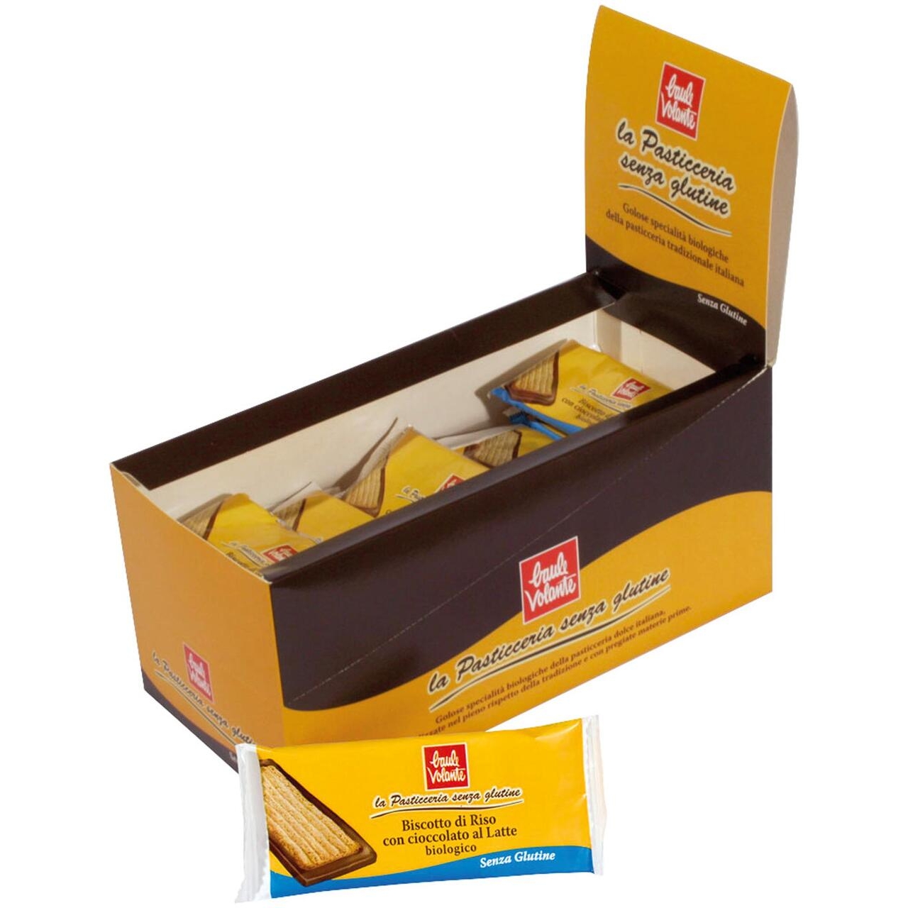 Biscotto di Riso con Cioccolato al Latte Senza Glutine - Baule volante