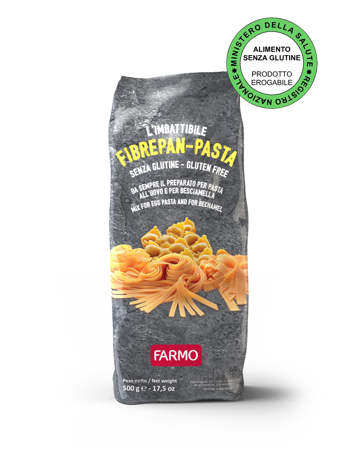 FIBREPAN PASTA -  L'IMBATTIBILE - Preparato per Pane Pizza e Dolci Senza Glutine - Farmo