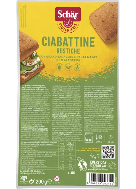 Pane Senza Glutine Ciabattine Rustiche - Schär