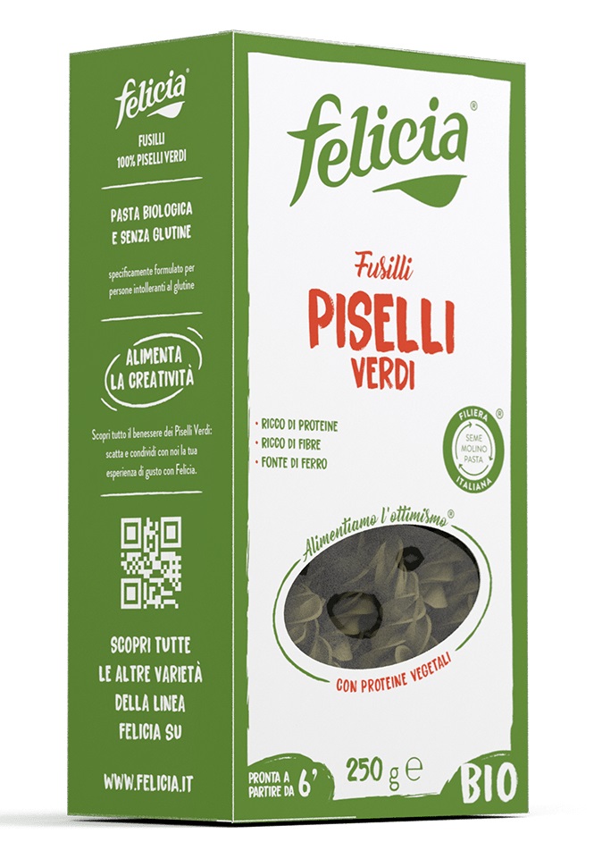 Fusilli di Piselli Verdi Senza Glutine - Pasta Felicia
