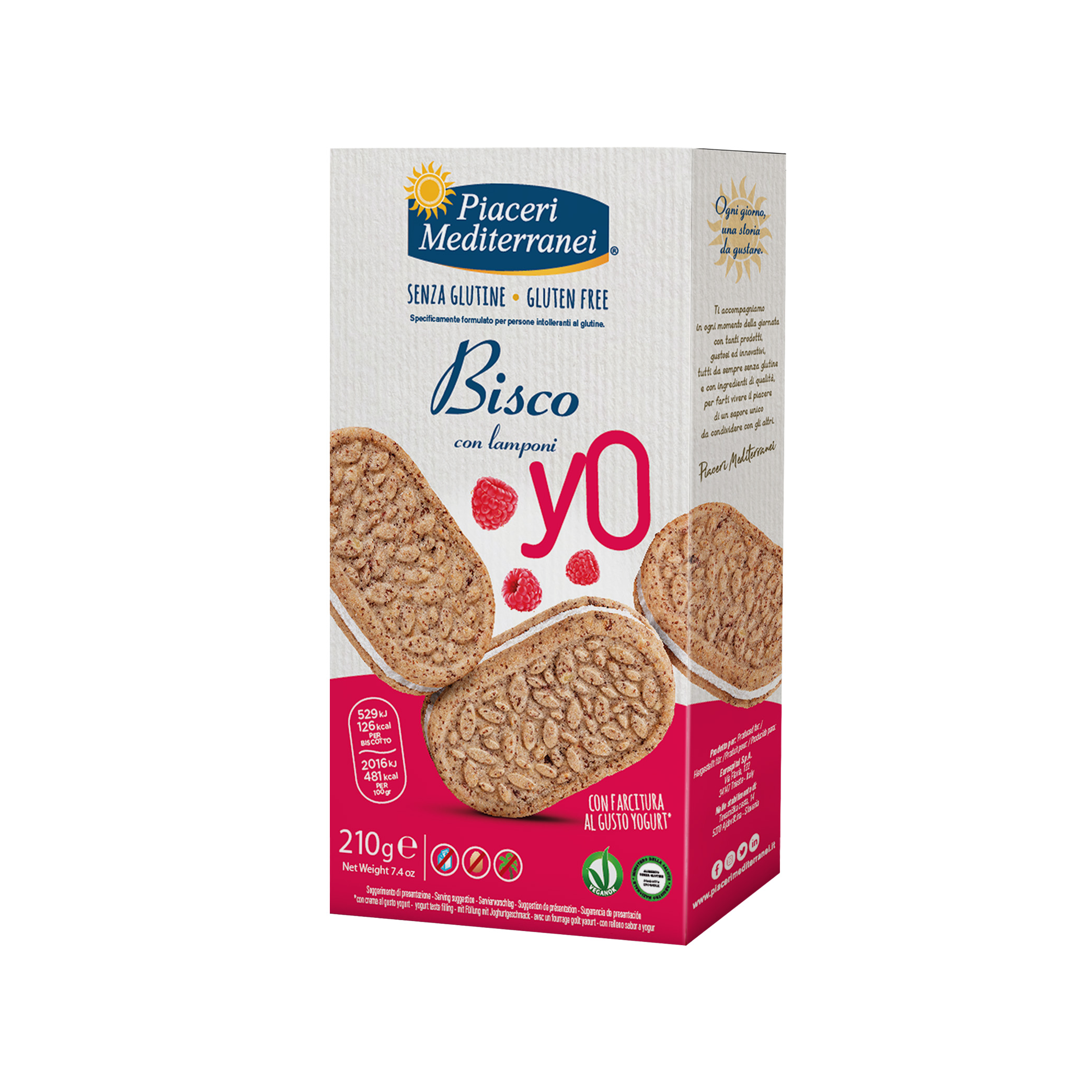 Biscotti Senza Glutine Bisco Yo Lamponi - Piaceri Mediterranei