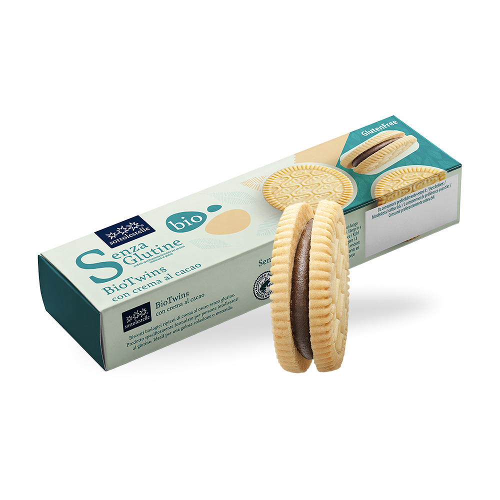 BioTwins con Crema al Cacao Senza Glutine - Sottolestelle