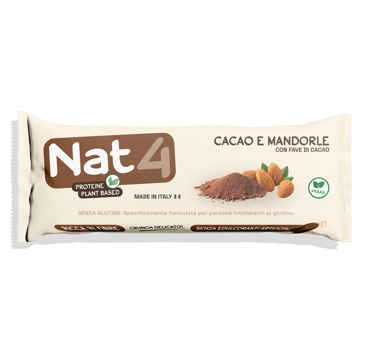 Barretta Cacao e Mandorle Senza Glutine - Nat4