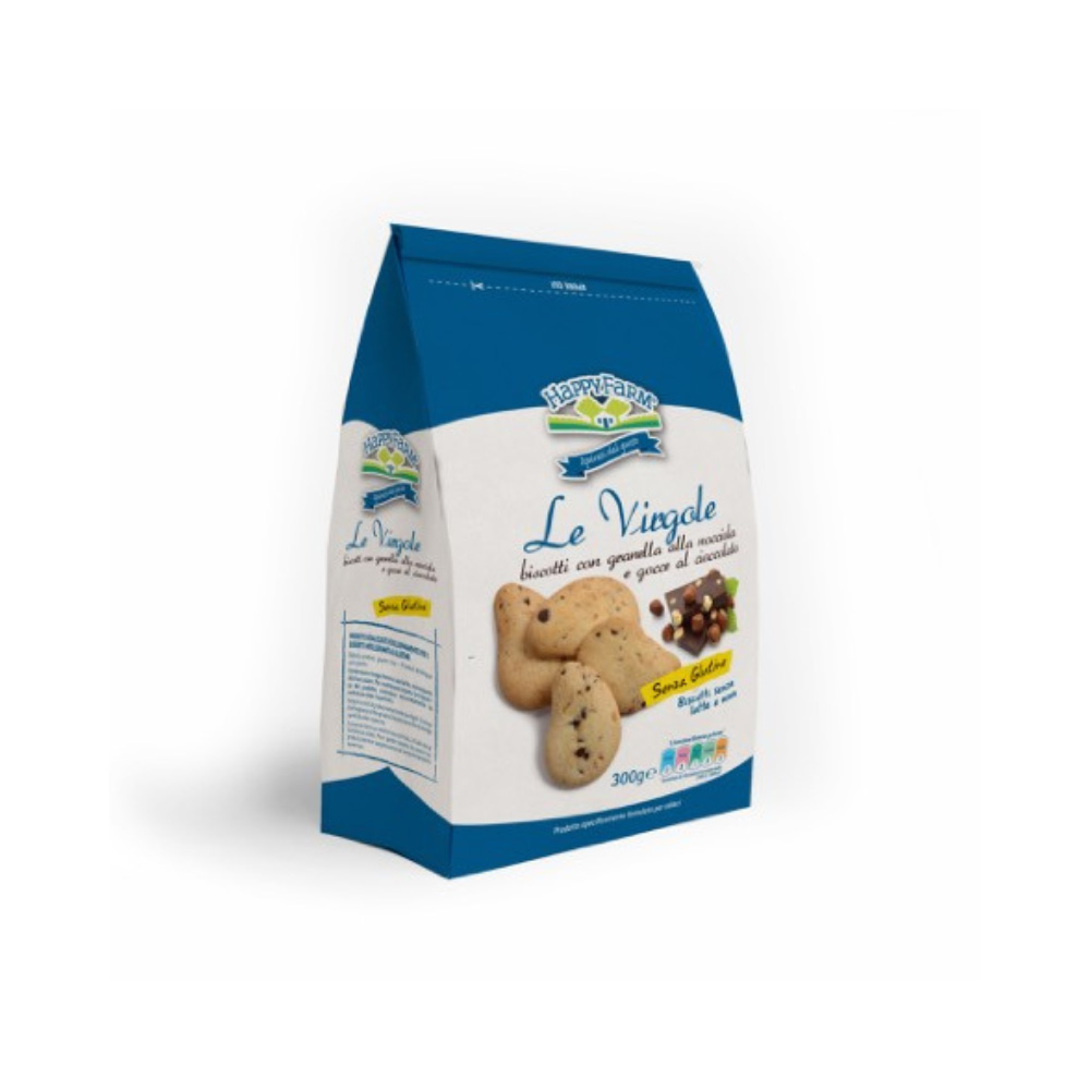 Virgole con Granella di Nocciole e Gocce di Cioccolato Senza Glutine - Happy Farm