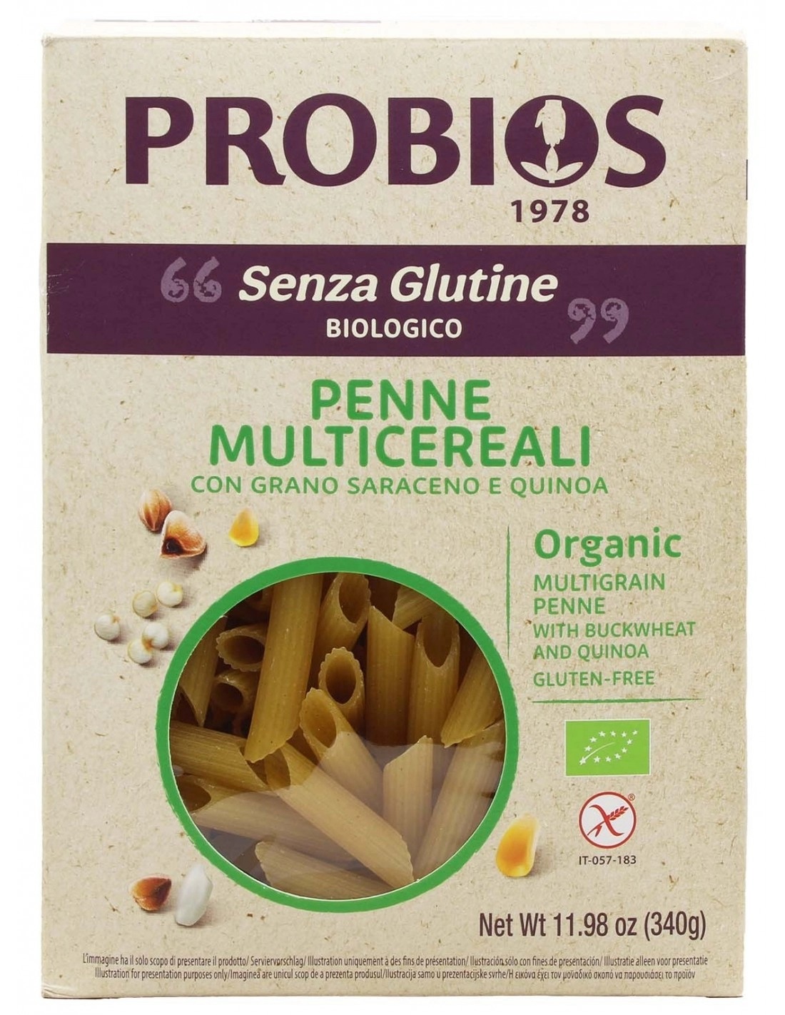 Penne multicereali senza glutine - Probios