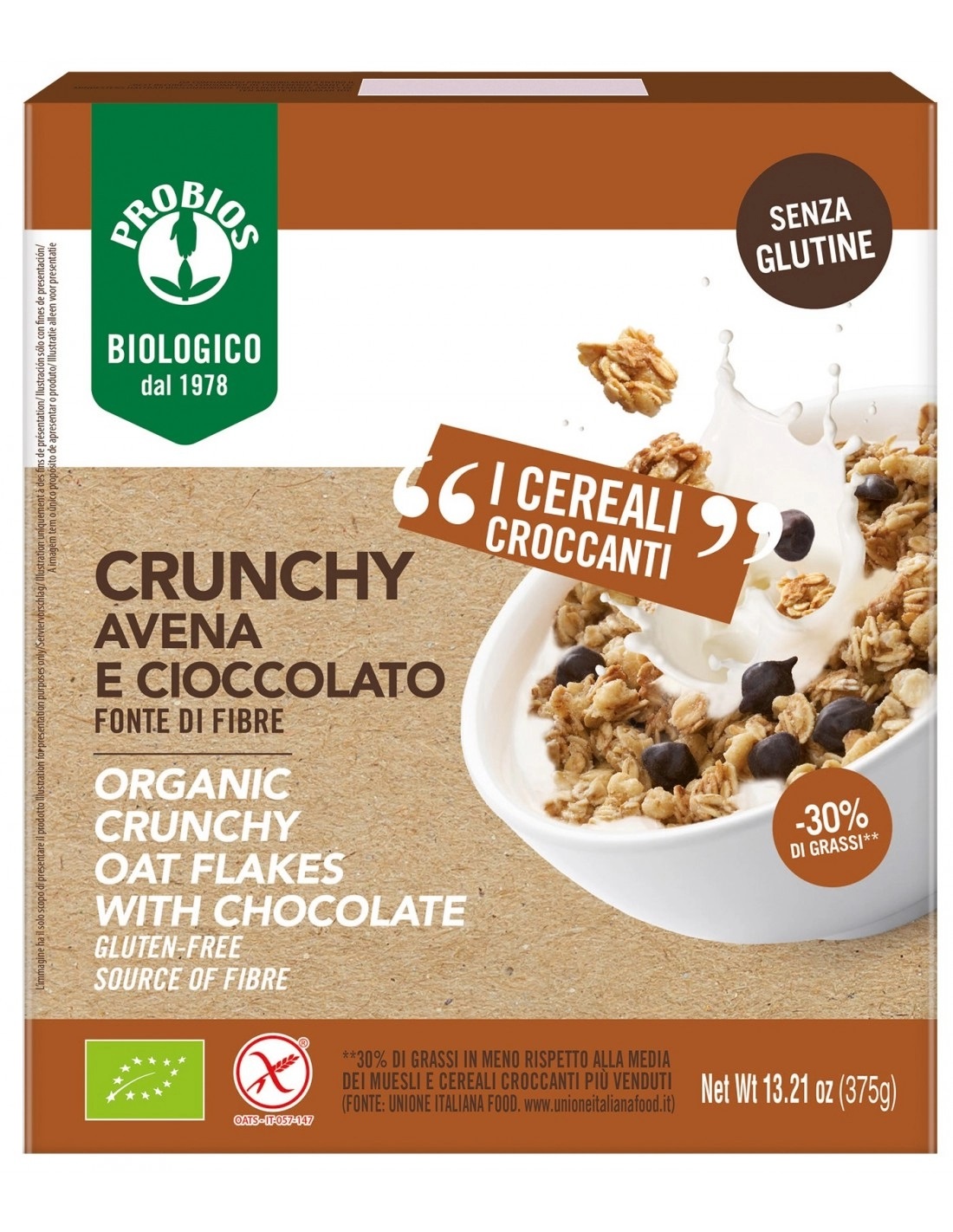 Cereali Crunchy Avena e Cioccolato Senza Glutine - Probios