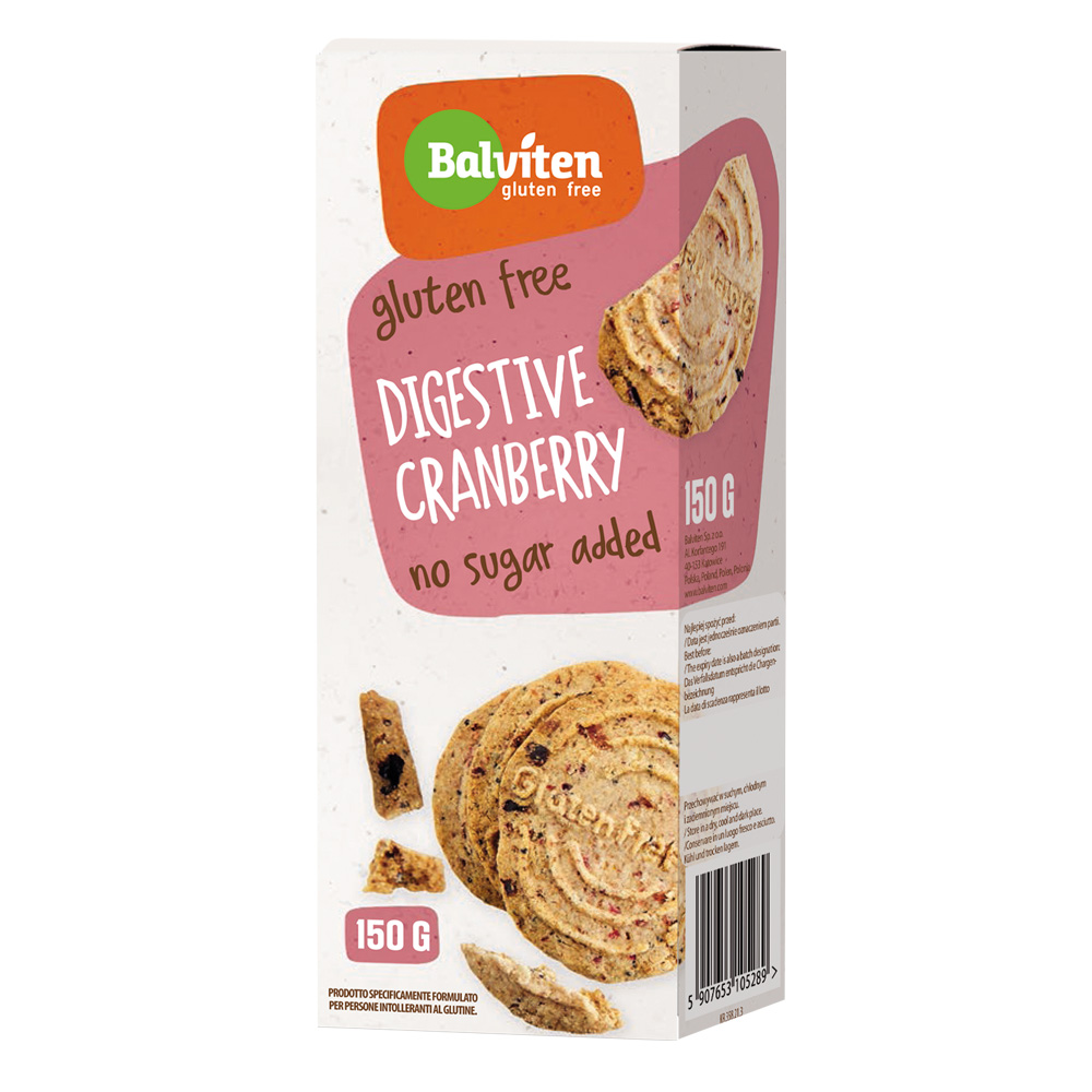 Biscotti Digestive Cranberry Senza Glutine - Balviten
