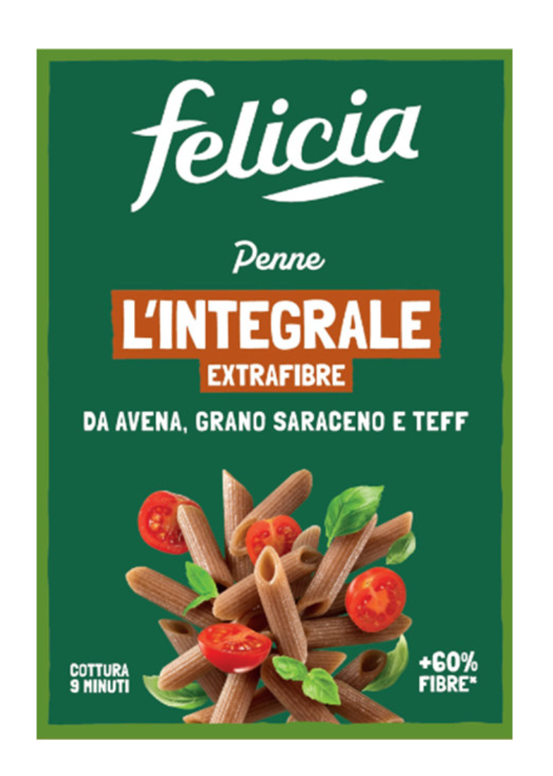 Penne Senza Glutine l'Integrale Extra Fibre 340 gr - Felicia