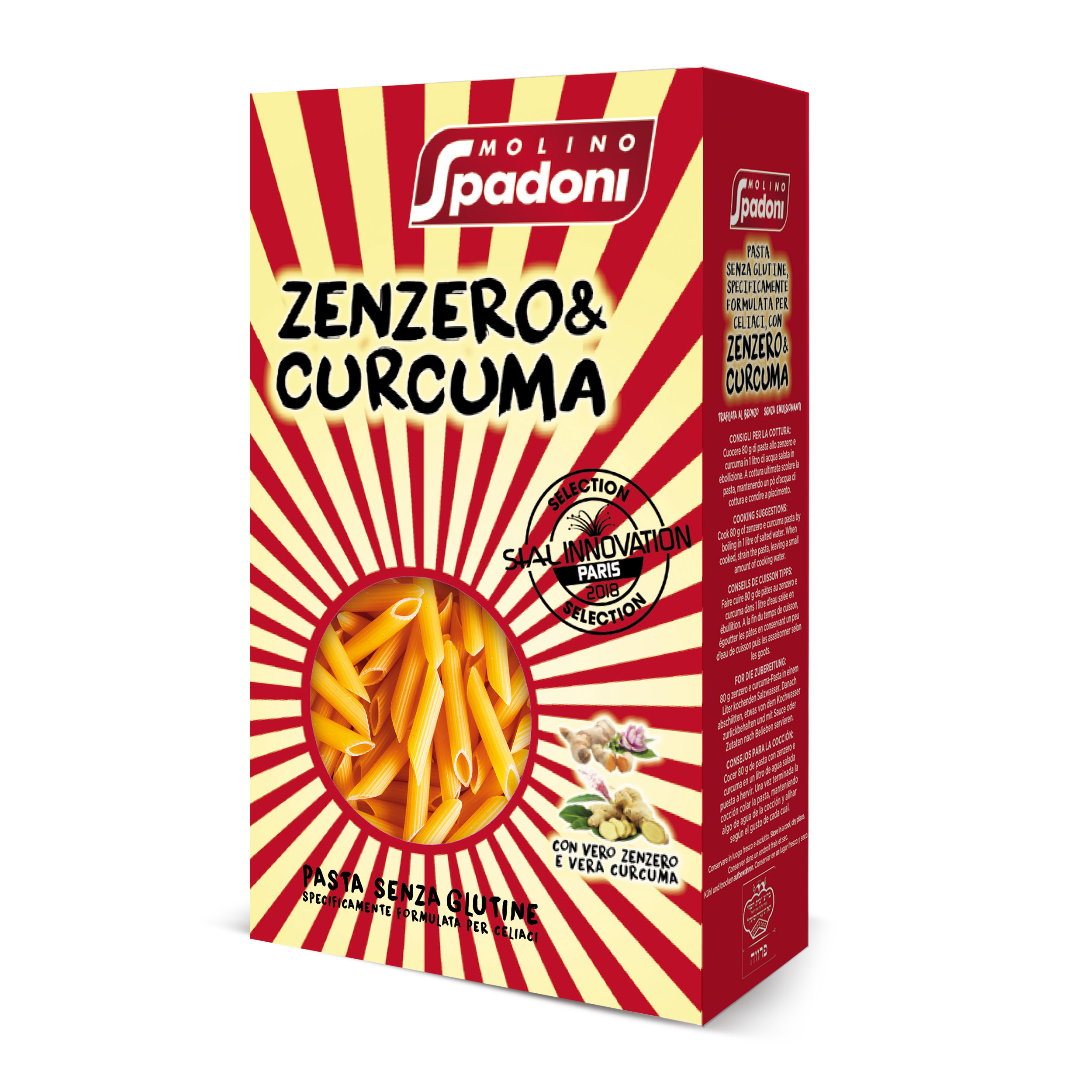 Penne Zenzero e Curcuma Senza Glutine - Molino Spadoni
