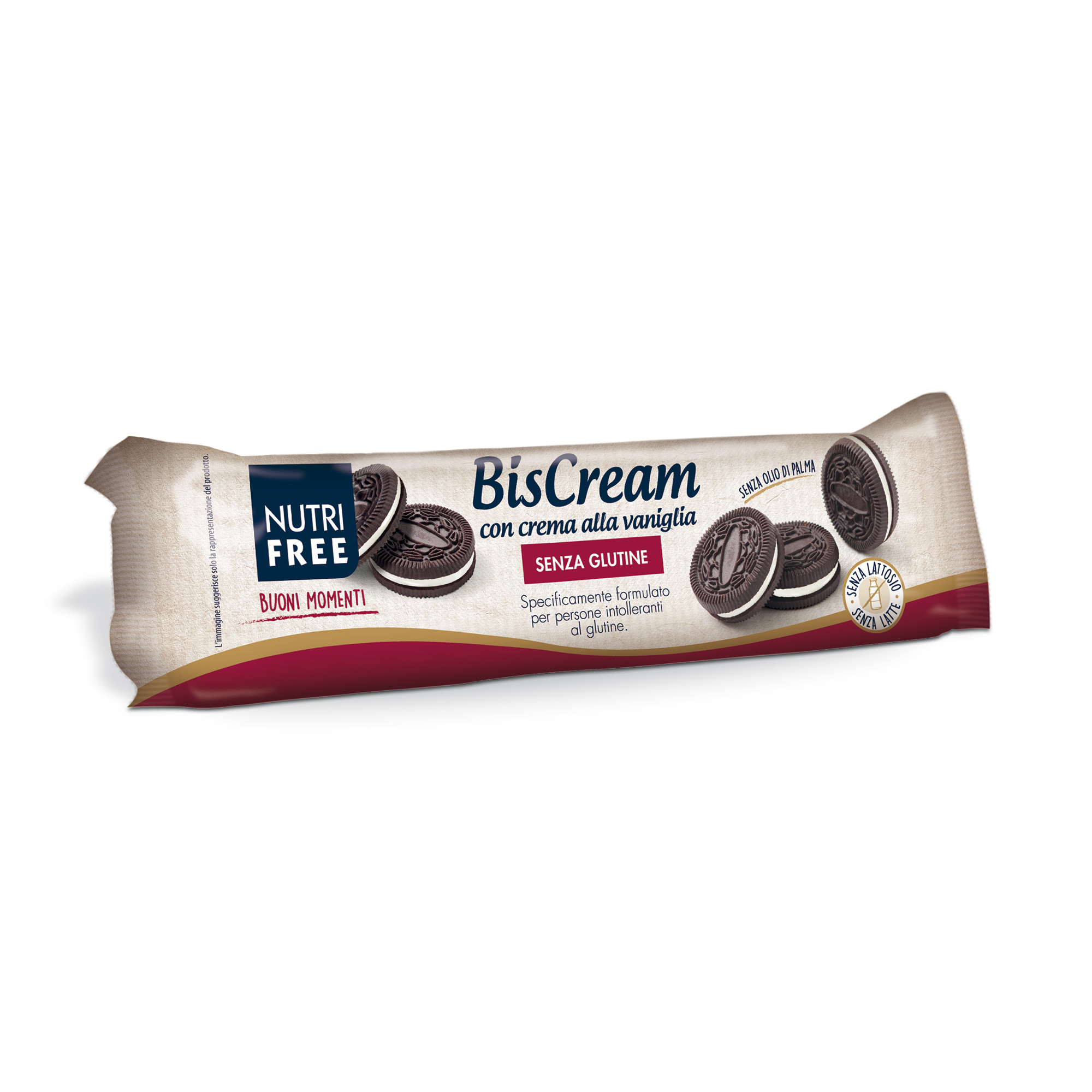 Biscotti Farciti Senza Glutine Biscream con Crema alla Vaniglia - Nutrifree