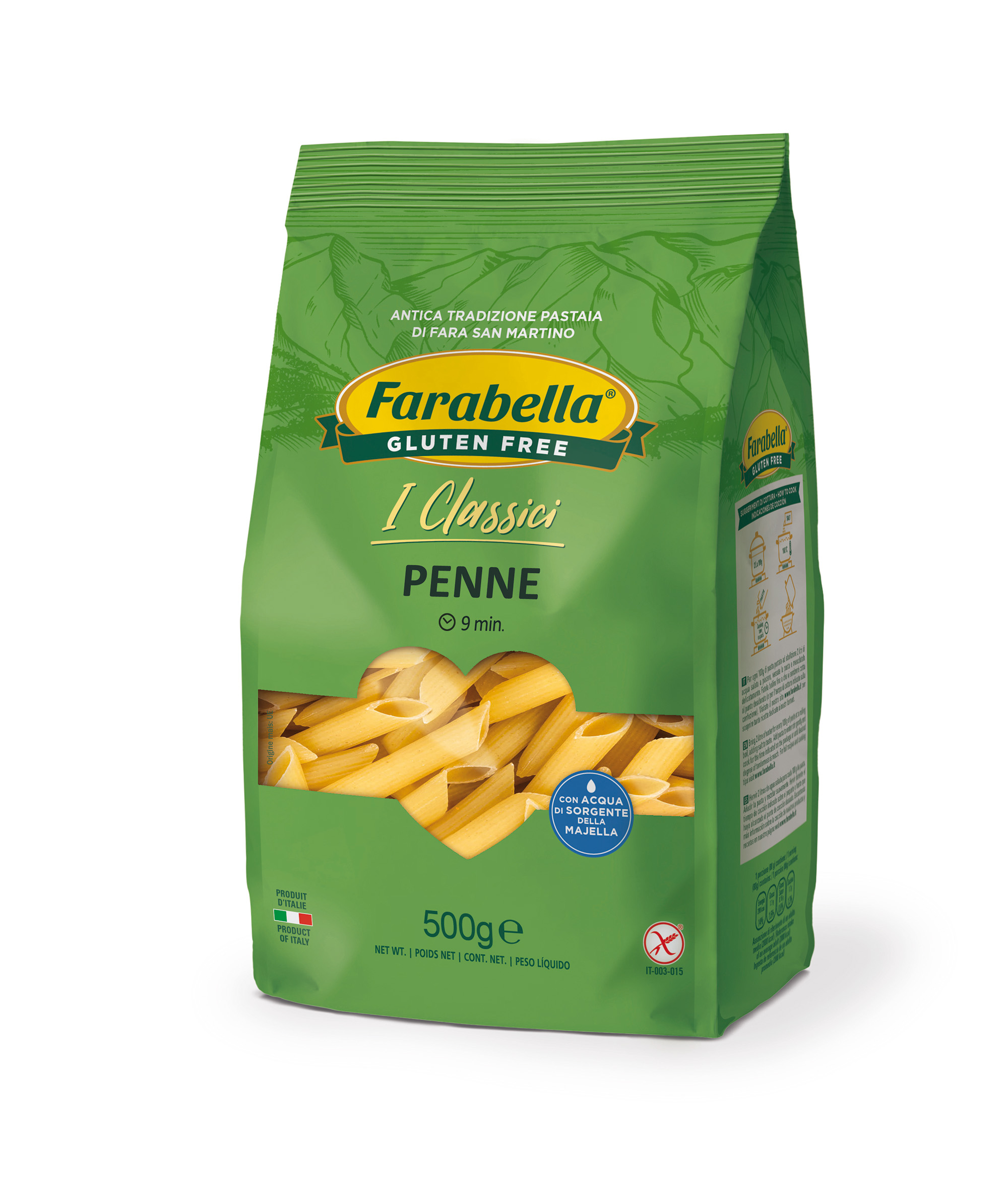 Penne Rigate Senza Glutine 500g - Pasta Farabella
