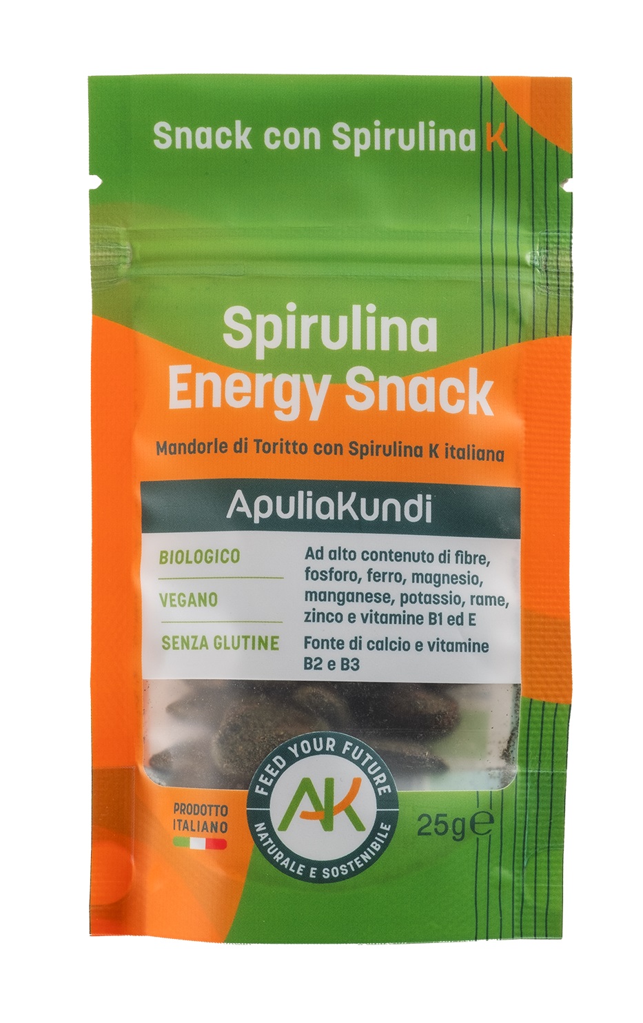 Energy Snack con Spirulina K e Mandorle Senza Glutine - Apuliakundi