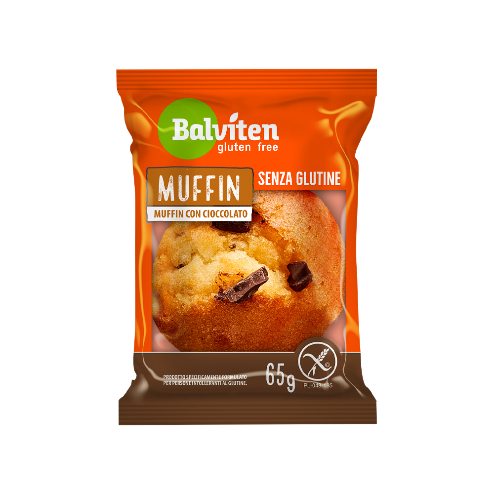 Muffin con Gocce di Cioccolato 65g Senza Glutine - Balviten
