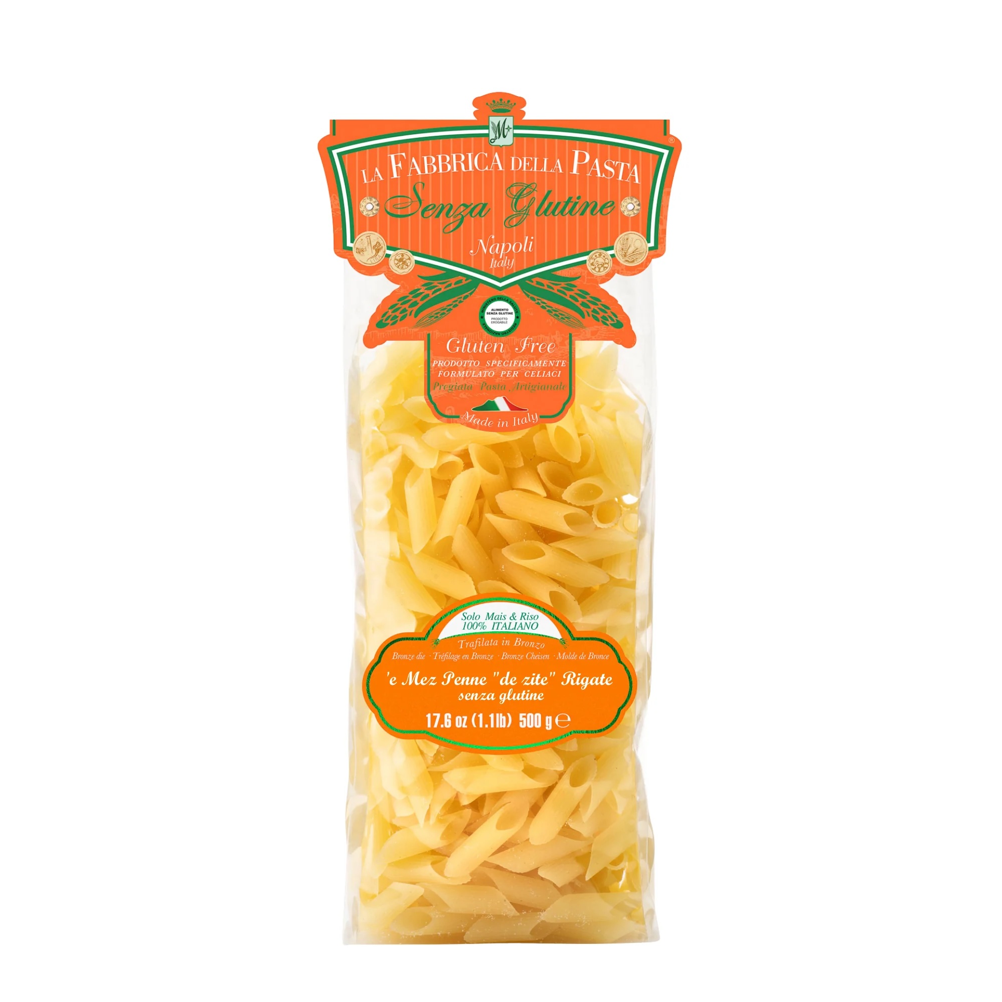 Mezze Penne de Zite Rigate  Senza Glutine - Pasta di Gragnano