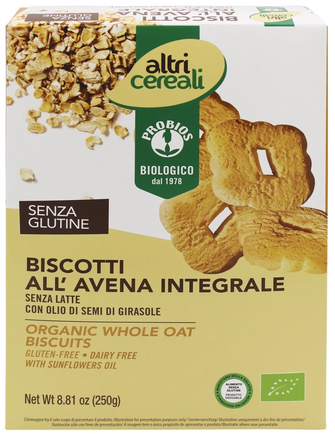 Biscotti all'Avena Integrale Senza Glutine - Probios