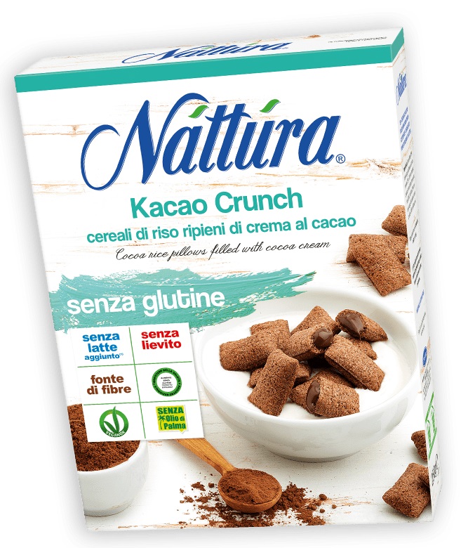 Kacao Crunch Cereali Ripieni di Crema al Cacao Senza Glutine - Nattura