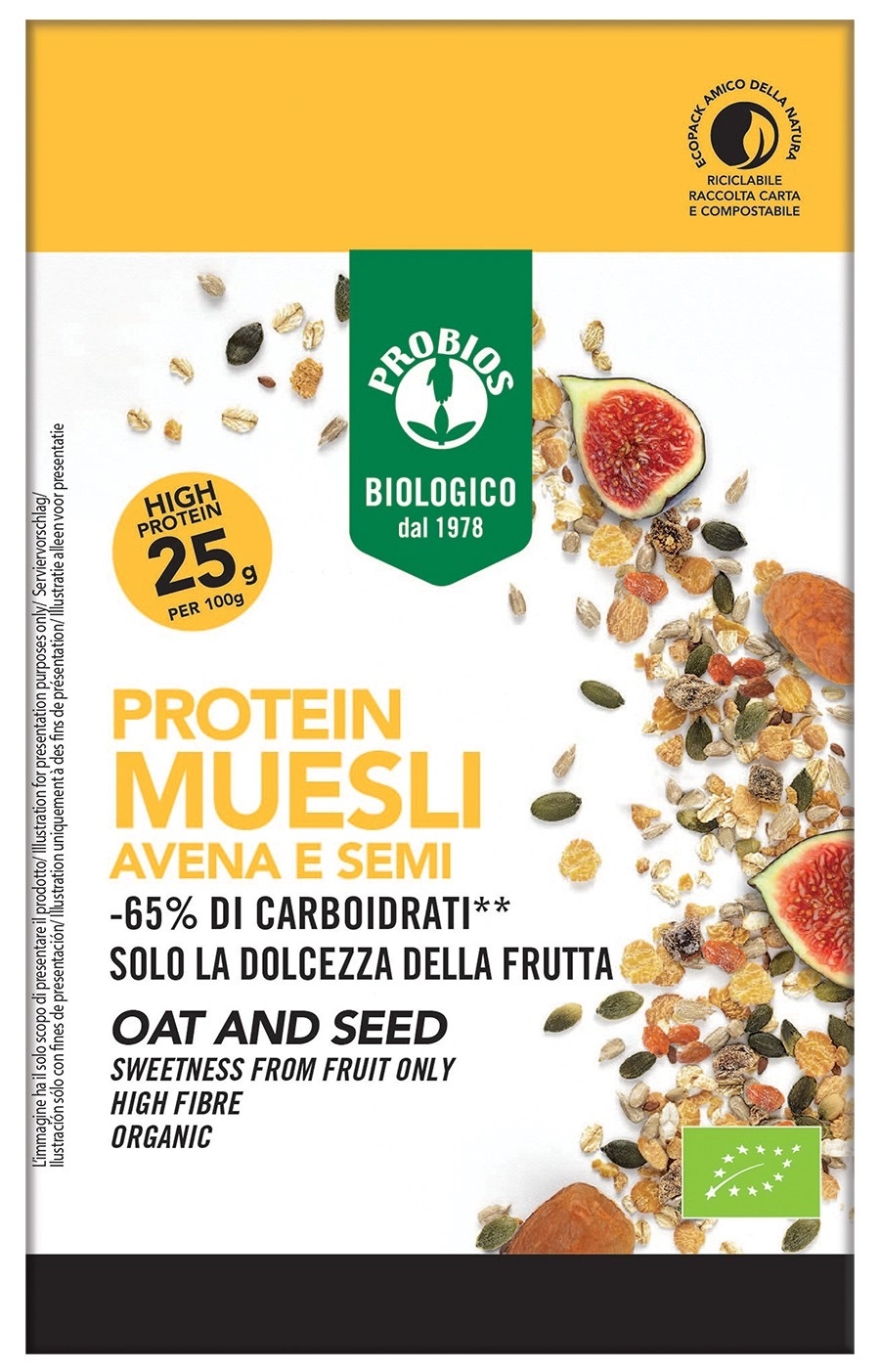 Cereali Protein Muesli Avena e Semi Senza Glutine - Probios