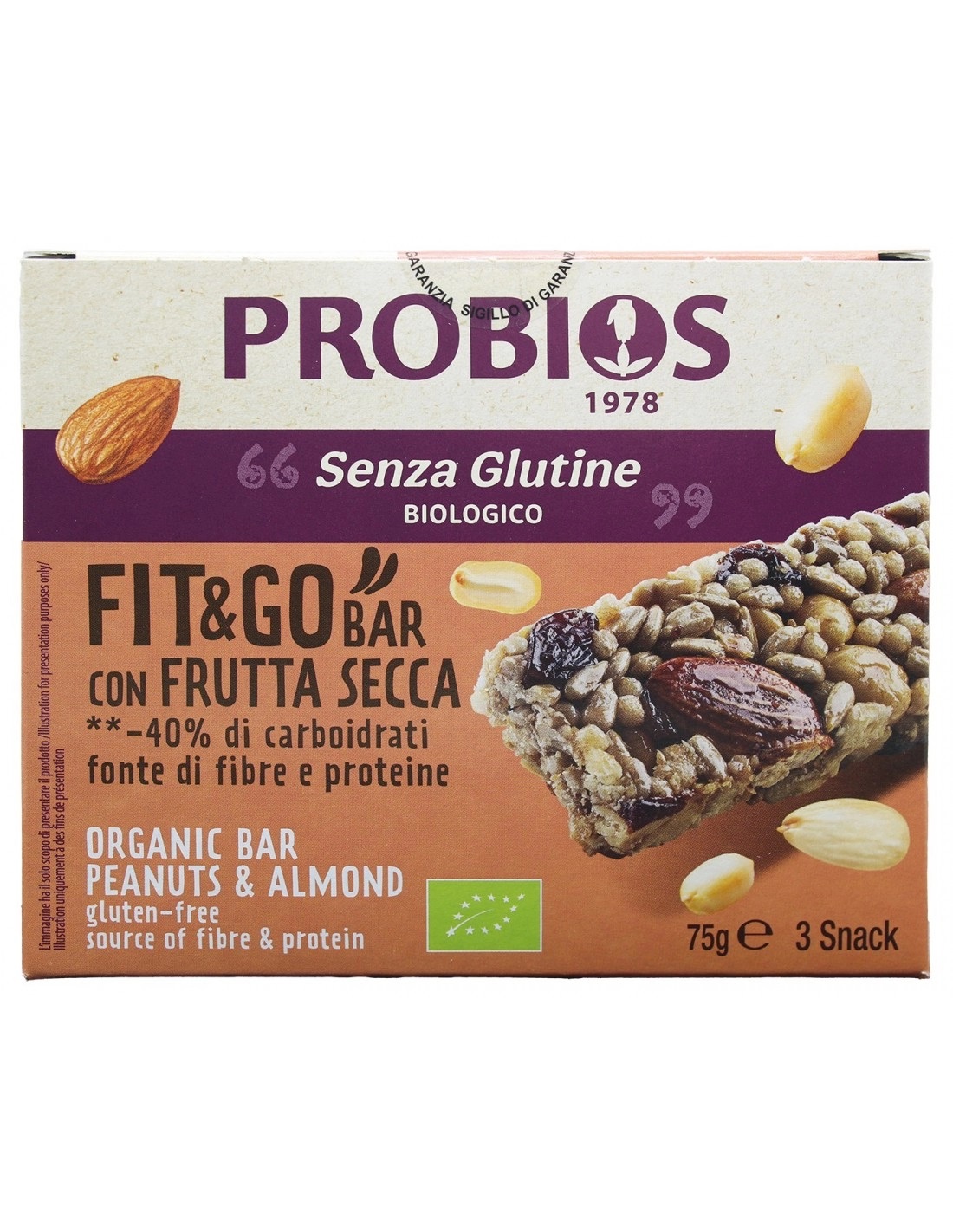BARRETTA CON FRUTTA SECCA FIT&GO - Probios