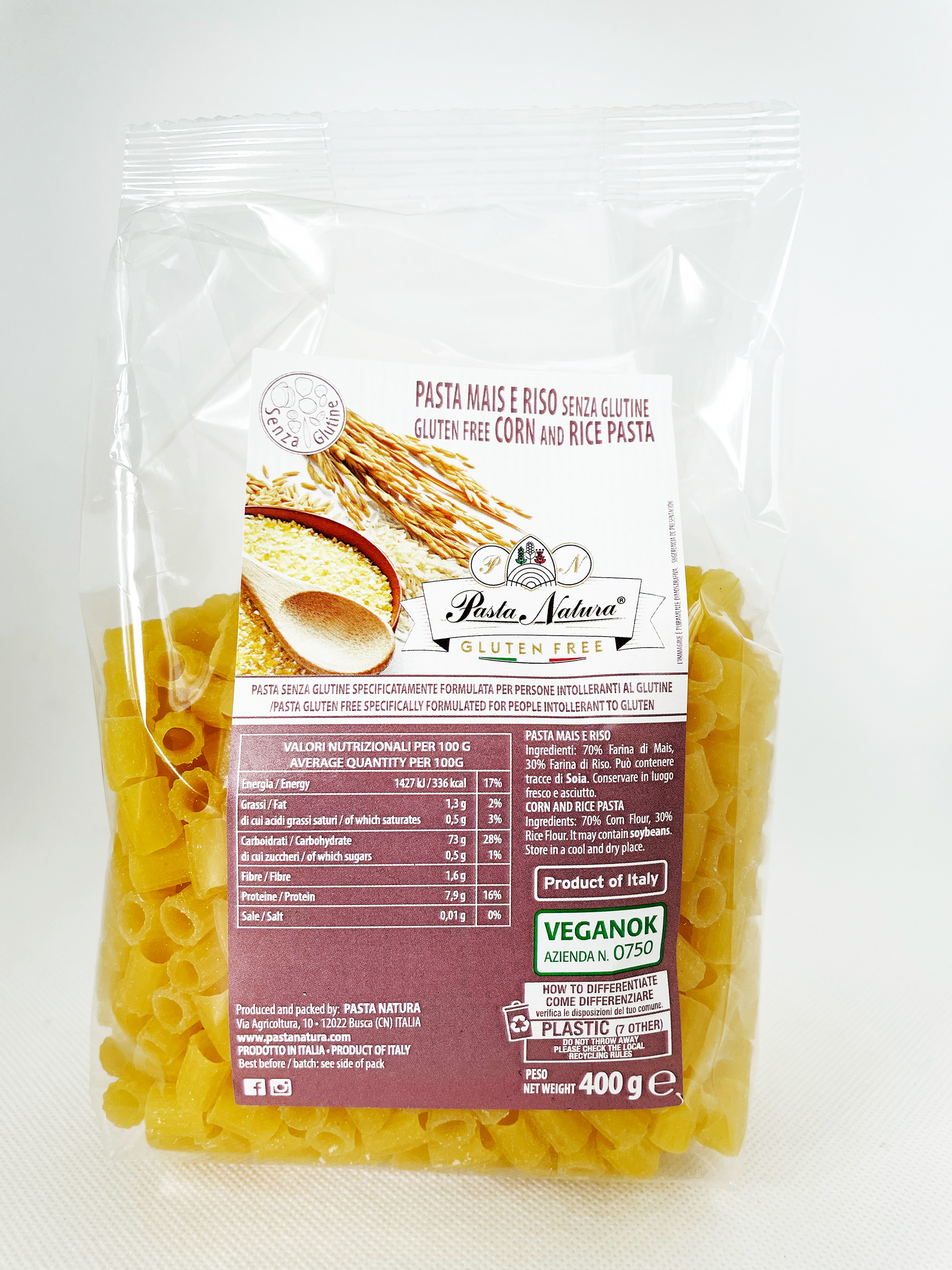 Ditali Senza Glutine di Mais e Riso - Pasta Natura