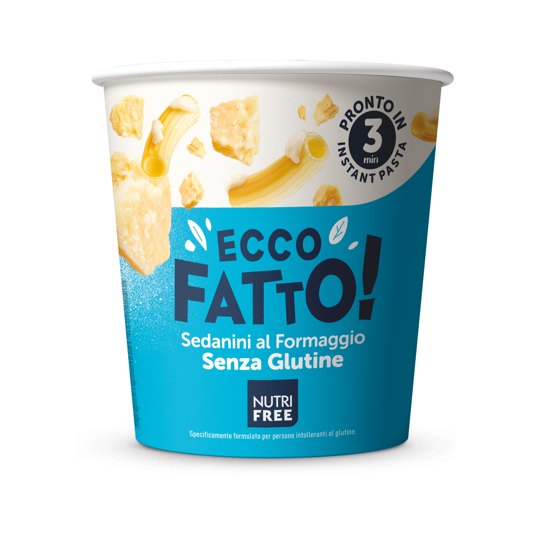 Pasta Pronta Senza Glutine Sedanini al Formaggio Ecco Fatto - Nutrifree