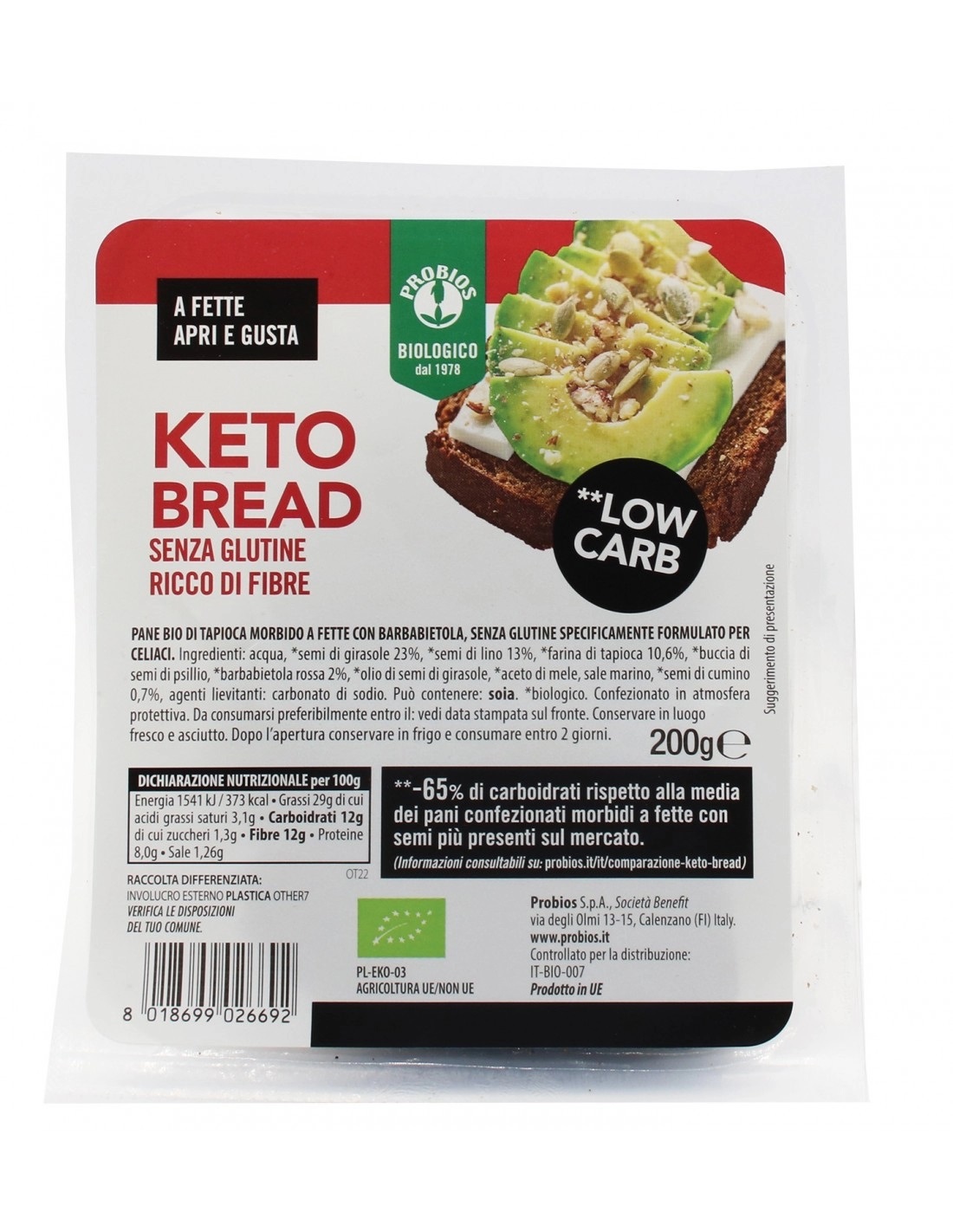 Keto Bread Pane Senza Glutine - Probios